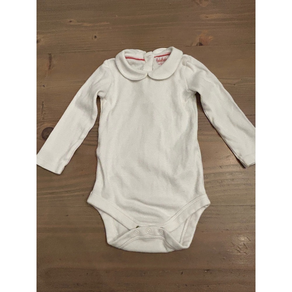 K36 Baby Boden White Peter Pan Collar Long Sleeve Bodysuit 18-24M Cotton Onesie